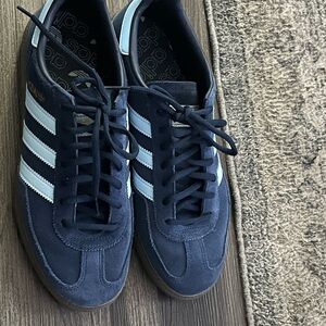 Adidas Men's Dark Blue and White Sneakers